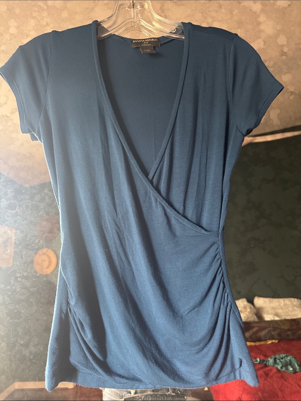 Banana Republic Teal-Blue Short Sleeve Wrap Top